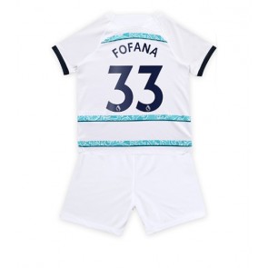 Chelsea Wesley Fofana #33 Bortedraktsett Barn 2022-23 Kortermet (+ Korte bukser)